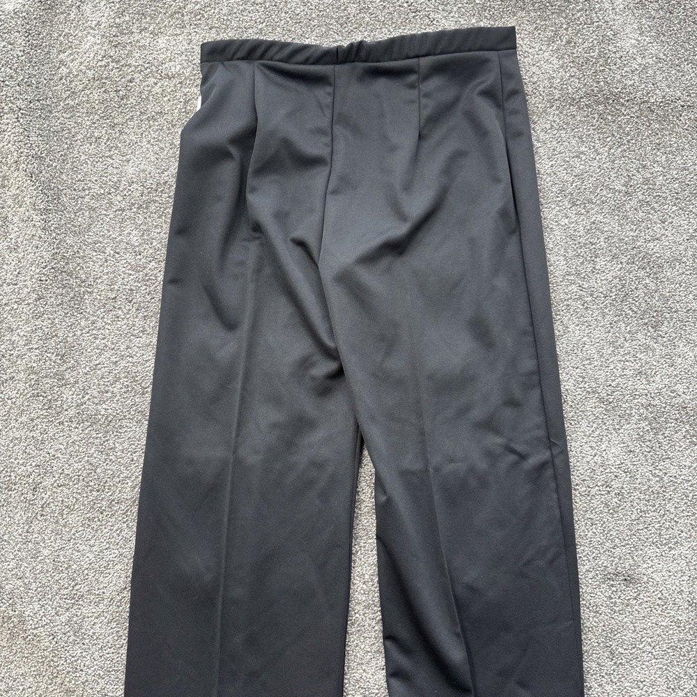 VTG NOS Womens L Monsanto Visa Knit Pants Black Pull On Wide Leg 1970s Mod - Picture 12 of 13